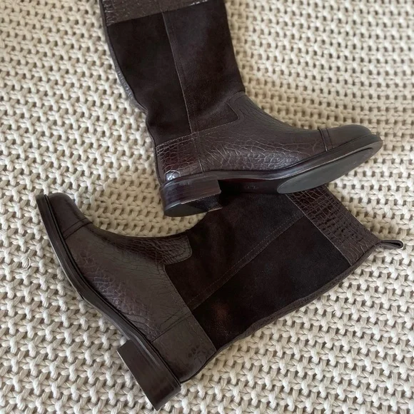 Tory Burch Brown 'corey' Leather Suede Boots - Picture 6 of 15
